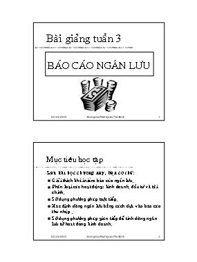 Kế toán ngân hàng - Báo cáo ngân lưu