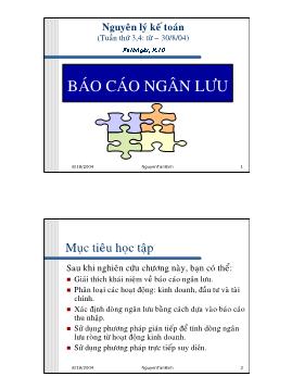 Nguyên lý kế toán - Báo cáo ngân lưu