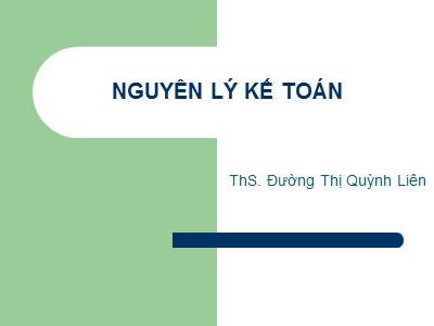 Nguyên lý kế toán - Chương học V: Phương pháp đối ứng tài khoản