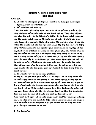 Bài tập Tài chính doanh nghiệp - Chương 9: Họach định dòng tiền giải pháp
