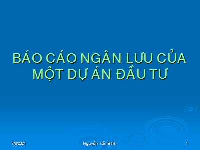 Báo cáo ngân lưu của một dự án đầu tư