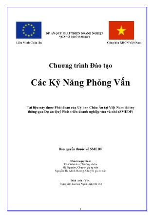 Chương trình đào tạo các Kỹ năng phỏng vấn