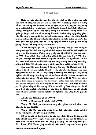 Chuyên đề Các giải pháp hoàn thiện công tác nghiên cứu thị trường nhằm thoả mãn tốt hơn nhu cầu khách hàng nội địa tại Công ty da Giầy Hà Nội