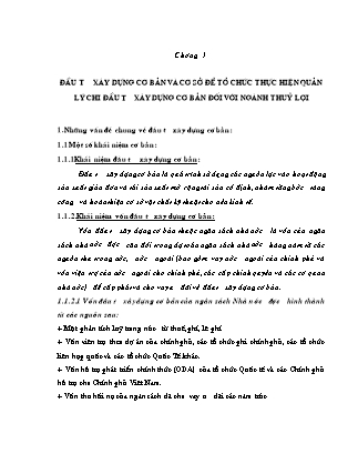 Chuyên đề Đầu tư xây dựng cơ bản và cơ sở để tổ chức thực hiện quản lý chi đầu tư xây dựng cơ bản với ngành thuỷ lợi