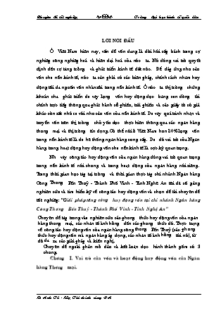 Chuyên đề Giải pháp tăng cường huy động vốn ở chi nhánh Ngân hàng Công Thương Bến Thuỷ - Thành Phố Vinh - Tỉnh Nghệ An