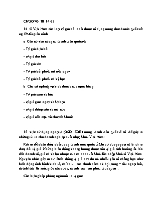Đề cương ôn tập môn Thanh toán quốc tế - Chương 3: Những vấn đề về tỷ giá hối đoái (câu 14 đến câu 25)
