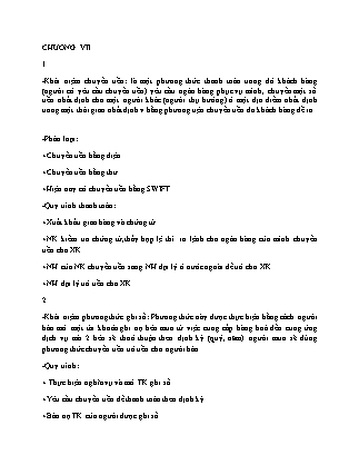 Đề cương ôn tập môn Thanh toán quốc tế - Chương 7: Phương thức thanh toán