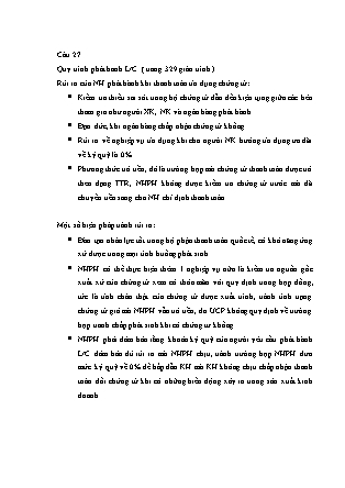 Đề cương ôn tập môn Thanh toán quốc tế - Từ câu 27 đến câu 37