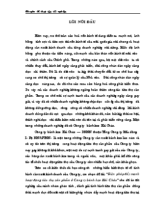 Đề tài Biện pháp đẩy mạnh hoạt động tiêu thụ sản phẩm ở Công ty bánh kẹo Hải Châ