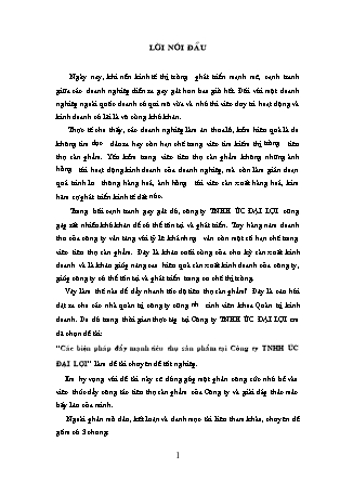 Đề tài Các biện pháp đẩy mạnh tiêu thụ sản phẩm tại công ty TNHH úc Đại Lợi