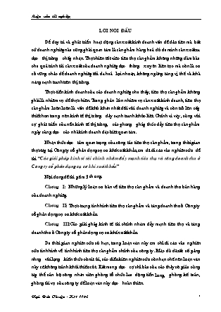 Đề tài Các giải pháp kinh tế tài chính nhằm đẩy mạnh tiêu thụ và tăng doanh thu ở Công ty cổ phần dụng cụ cơ khí xuất khẩu