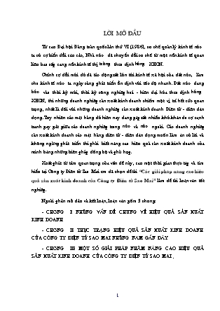 Đề tài Các giải phâp nâng cao hiệu quả sản xuất kinh doanh của Công ty Điện tử Sao Mai