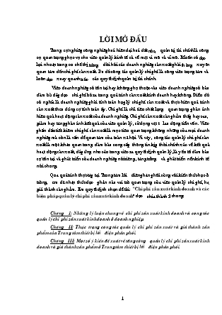 Đề tài Chi phí sản xuất kinh doanh và các biện pháp quản lý chi phí sản xuất kinh doanh