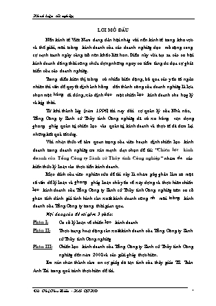 Đề tài Chiến lược kinh doanh của Tổng Công ty Sành sứ Thủy tinh Công nghiệp