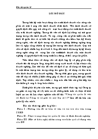 Đề tài Công tác quản lý vốn cố định tại Công ty cơ giới và xây lắp số 13
