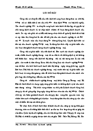 Đề tài Đẩy mạnh tiêu thụ hàng hoá tại Công ty Thương mại Hà Nội