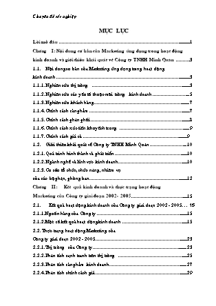 Đề tài Giải pháp Marketing thúc đẩy hoạt động kinh doanh của Công ty công nghệ phẩm Minh Quân