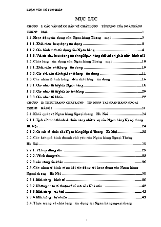 Đề tài Giải pháp nâng cao chất lượng tín dụng tại Ngân hàng Ngoại thương Hà Nội