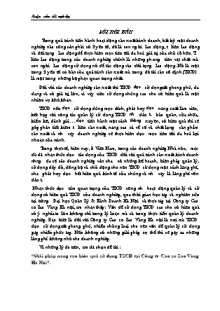 Đề tài Giải pháp nâng cao hiệu quả sử dụng TSCĐ tại Công ty Cao su Sao Vàng Hà Nội