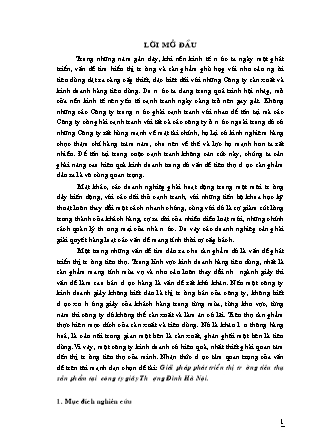 Đề tài Giải pháp phát triển thị trường tiêu thụ sản phẩm tại công ty giầy Thượng Đình Hà Nội