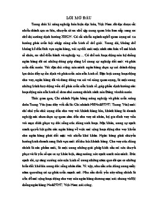 Đề tài Giải pháp tăng trưởng dư nợ gắn liền với nâng cao chất lượng cho vay tiêu dùng tại Chi nhánh ngân hàng nông nghiệp và phát triển nông thôn Trung Yên