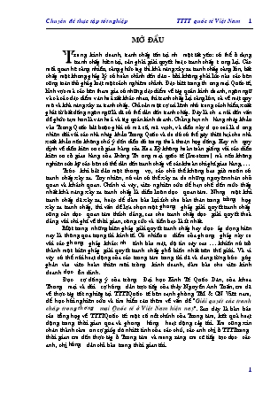 Đề tài Giải quyết các tranh chấp trong thương mại Quốc tế ở Việt Nam hiện nay