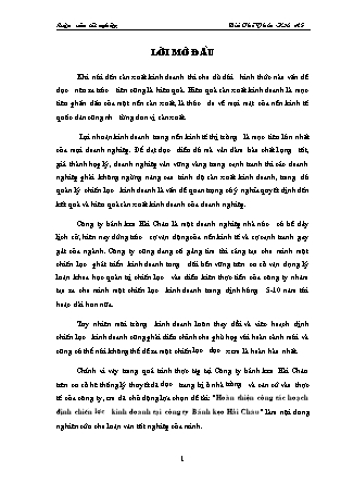 Đề tài Hoàn thiện công tác hoạch định chiến lược kinh doanh tại công ty Bánh kẹo Hải Châu