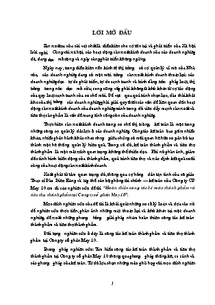 Đề tài Hoàn thiện công tác kế toán thành phẩm và tiêu thụ thành phẩm tại Công ty cổ phần May 10