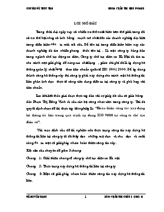 Đề tài Hoàn thiện công tác xây dựng hệ thống tài liệu trong quá trình áp dụng iso 9000 tại công ty chế tạo điện cơ