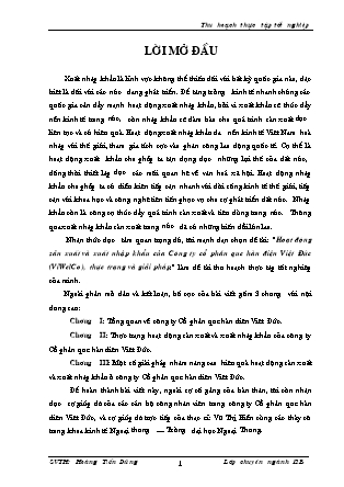 Đề tài Hoạt động sản xuất và xuất nhập khẩu của Công ty cổ phần que hàn điện Việt Đức (ViWelCo), thực trạng và giải pháp