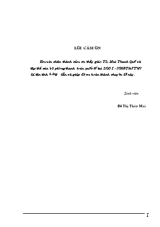 Đề tài Hoạt động thanh toán quốc tế theo phương thức tín dụng chứng từ tại sàn giao dịch I - Ngân hàng đầu từ và phát triển Việt Nam