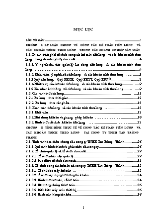 Đề tài Kế toan tiền lương và các khoản trích theo lương tại Công ty trách nhiệm hữu hạn Tân Trường Thành làm khoá luận tốt nghiệp