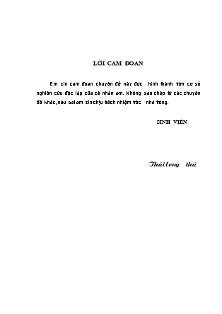 Đề tài Một số biện pháp chủ yếu nhằm nâng cao hiệu quả sản xuất kinh doanh tại Công ty TNHH Thái Dương