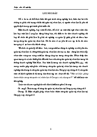 Đề tài Một số biện pháp hoàn thiện công tác quản trị nhân lực ở Công ty xây dựng số 9