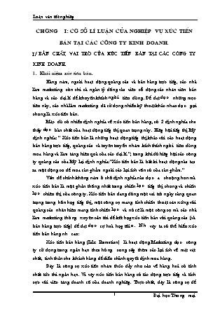 Đề tài Một số biện pháp nhằm đẩy mạnh công tác tiêu thụ sản phẩm ở công ty kinh doanh