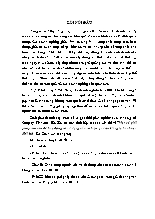 Đề tài Một số giải pháp cho vấn đề huy động và sử dụng vốn có hiệu quả tại Công ty bánh kẹo Hải Hà