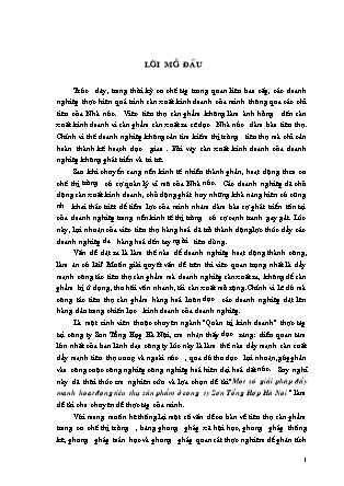 Đề tài Một số giải pháp đẩy mạnh hoạt động tiêu thụ sản phẩm ở công ty Sơn Tổng Hợp Hà Nội