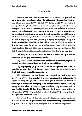 Đề tài Một số giải pháp Marketing hoàn thiện xuất khẩu nông sản sang thị trường khu vực Châu á - Thái Bình Dương của Công ty kinh doanh Xuất nhập khẩu Việt - Lào