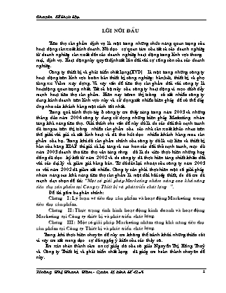 Đề tài Một số giải pháp Marketing nhằm nâng cao khả năng tiêu thụ sản phẩm tại Công ty Thiết bị và phát triển chất lượng