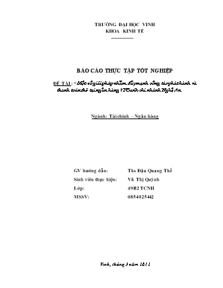 Đề tài Một số giải pháp nhằm đẩy mạnh công tác phát hành và thanh toán thẻ tại ngân hàng VPBank chi nhánh Nghệ An