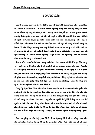 Đề tài Một số giải pháp nhằm mở rộng thị trường xuất khẩu của Công Ty Que Hàn Điện Việt - Đức