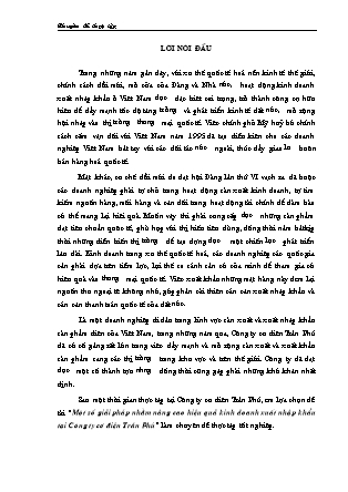 Đề tài Một số giải pháp nhằm nâng cao hiệu quả kinh doanh xuất nhập khẩu tại Công ty cơ điện Trần Phú