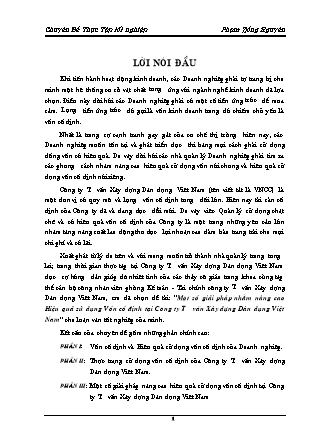 Đề tài Một số giải pháp nhằm nâng cao Hiệu quả sử dụng Vốn cố định tại Công ty Tư vấn Xây dựng Dân dụng Việt Nam