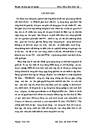 Đề tài Một số giải pháp thúc đẩy hoạt động sản xuất kinh doanh xuất nhập khẩu của công ty cổ phần sản xuất dịch vụ xuất nhập khẩu Từ liêm - Tultraco