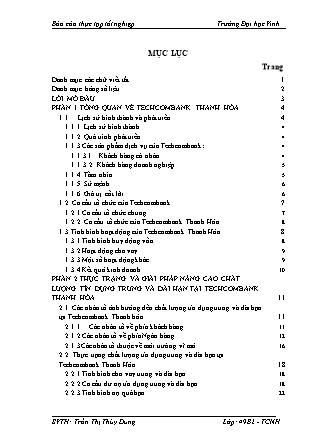 Đề tài Nâng cao chất lượng tín dụng trung và dài hạn tại Techcombank Thanh Hóa