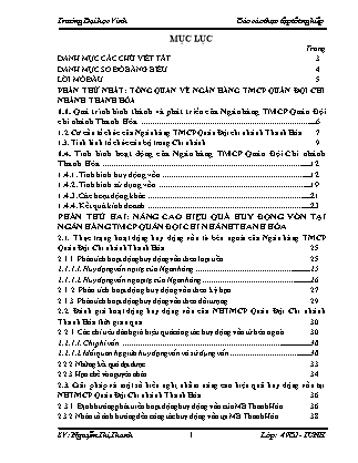 Đề tài Nâng cao hiệu quả huy động vốn tại Ngân hàng Thương mại Cổ phần Quân Đội Chi nhánh Thanh Hóa