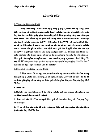 Đề tài Nâng cao hiệu quả sử dụng lao động tại Công ty Quy Chế Từ Sơn