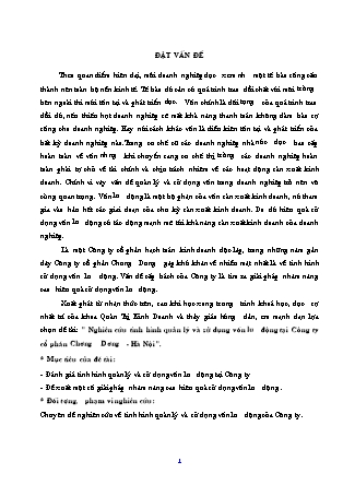 Đề tài Nghiên cứu tình hình quản lý và sử dụng vốn lưu động tại Công ty cổ phần Chương Dương - Hà Nội