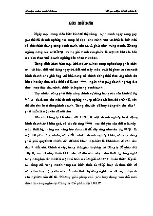 Đề tài Những giải pháp chủ yếu huy động vốn đổi mới thiết bị công nghệ ở Công ty Cổ phần dệt 10 / 10