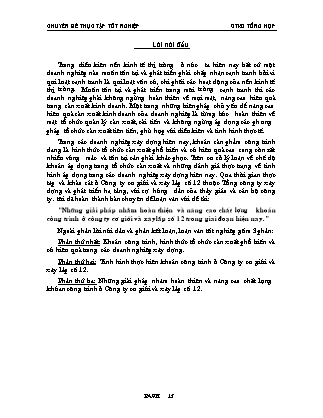 Đề tài Những giải pháp nhằm hoàn thiện và nâng cao chất lượng khoán công trình ở công ty cơ giới và xây lắp số 12 trong giai đoạn hiện nay